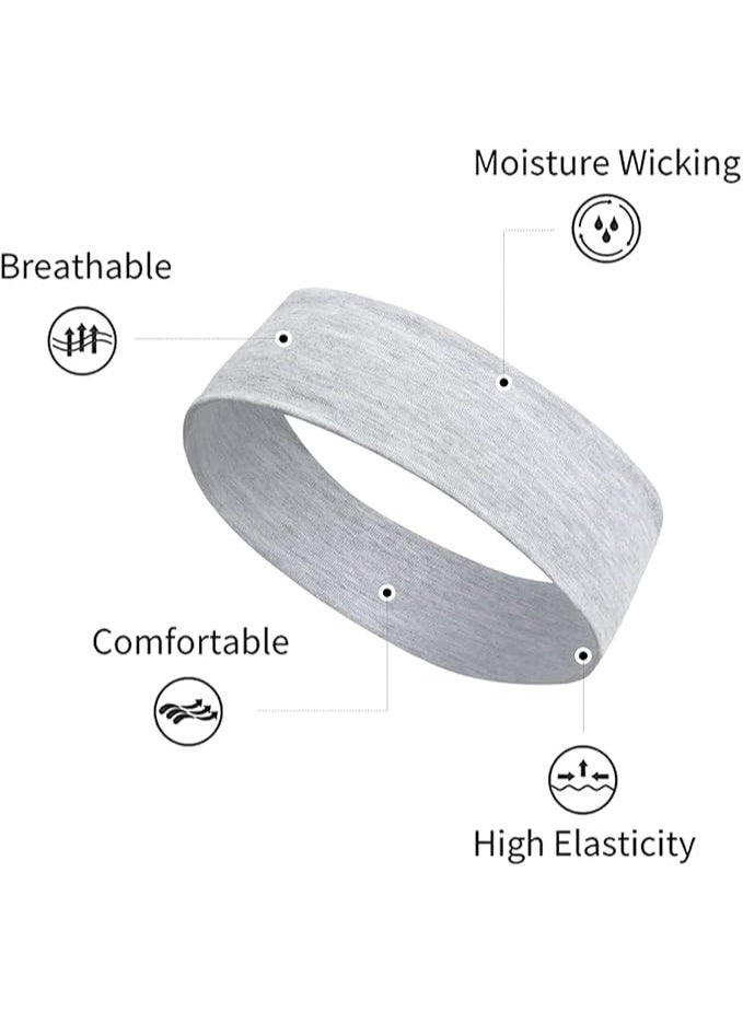 3PCS Cotton Headbands 5CM – Dark Olive, Grey & Beige– Stretch Non-Slip Hair Bands for Sports & Daily Wear - Image 4